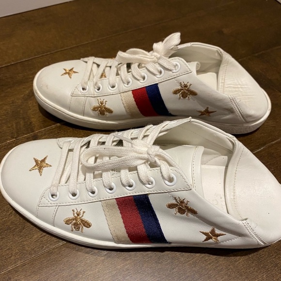 GUCCI women’s Ace Bees and Star Soft Heel size 37 - Picture 1 of 11